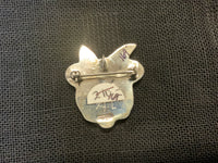 Zuni handcrafted sterling silver “Cartoonies” female fancy mouse.  Genuine stone inlay.  LZ486