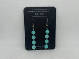 Turquoise stone earrings with hypoallergenic stainless steel beads and ear wires.  EP136 FREE SHIPPING IN THE CONTINENTAL USA.