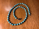 Handcrafted turquoise stone 17” necklace with hypoallergenic stainless steel beads and clasp.  EP148 FREE SHIPPING IN THE CONTINENTAL USA.