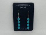 Genuine Howlite (dyed turquoise) stone earrings with hypoallergenic beads and ear wires.  EP132 FREE SHIPPING IN THE CONTINENTAL USA.