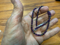 Genuine Amethyst and Black Onyx 4mm beads with sterling silver, 15”. SR1004 FREE SHIPPING IN THE CONTINENTAL USA.