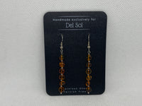 Genuine Amber earrings with hypoallergenic stainlesss steel beads and ear wires.   EP138. Free Shipping on con’t USA.