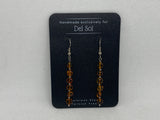 Genuine Amber earrings with hypoallergenic stainlesss steel beads and ear wires.   EP138. Free Shipping on con’t USA.
