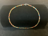 Sea Sediment Jasper 4mm round beads with sterling silver in a 16” necklace. SED-126