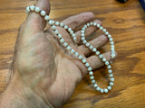 Handcrafted Mother of Pearl 6mm beads with sterling silver, 20”, SR1022. USA made FREE SHIPPING IN THE CONTINENTAL USA.