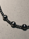 Navajo Pearl style 15” necklace in oxidized sterling silver. SR148