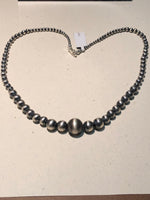 Navajo Pearl Style necklace.  Graduated beads from 3mm to 10mm. 21 inch  SR108