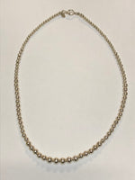 Navajo Pearl inspired seamless sterling silver bead necklace, 22”, by A.S.  12