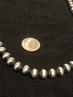 Navajo Pearl style 7 mm sterling silver oxidized beads in 18” length necklace.  JK24