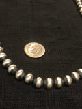 Navajo Pearl style 7 mm sterling silver oxidized beads in 18” length necklace.  JK24 FREE SHIPPING IN THE CONTINENTAL USA.