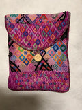 Guatemalan vintage huipil handwoven fabric 7.5” x 10” shoulder bag