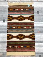 Zapotec handwoven wool rug  1046