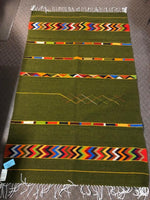 Green Zapotec handwoven rug