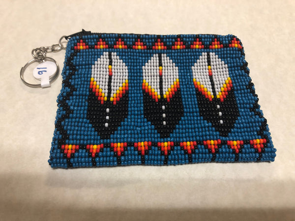 Guatemalan handcrafted glass seed beads change purse
