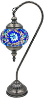 Handcrafted Mosaic glass inlay globe with lamp, 18" tall, #123