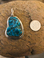 Turquoise pendant handcrafted in sterling Silver  Y-32