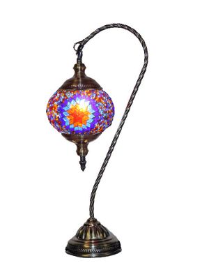 Handcrafted Mosaic Glass Lamp, 18: tall,   #132