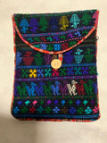 Guatemalan vintage huipil handwoven fabric 7.5” x 10” shoulder bag