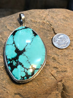 Turquoise stone pendant handcrafted in sterling silver  Z4