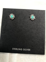 Sterling silver and genuine turquoise post earrings.  PS8