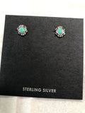 Sterling silver and genuine turquoise post earrings.  PS8