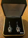 Sterling silver skull earrings. PS16