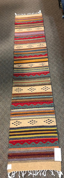 Zapotec handwoven wool mats, approximately 14” x 77”, table runner or floor runner ZP82