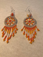 Guatemalan handcrafted glass seed bead earrings
