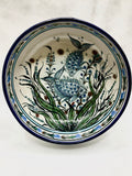 Blue rim extra large salad bowl