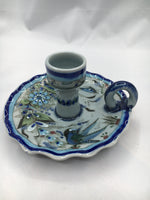 Collection blue rim candle holder