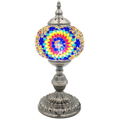 Handcrafted Mosaic glass inlay lamp.  15 " tall, #204