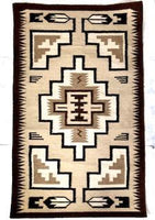 Handwoven Wool Rug inspired by an Original Navajo Two Grey Hills rug #2117