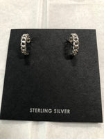 Mini hoop style earrings in sterling silver with posts. PS20