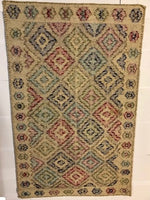 Handwoven flatweave with loops wool rug, one sided  #24770  use code SAVE50 at checkout to get 50% off.