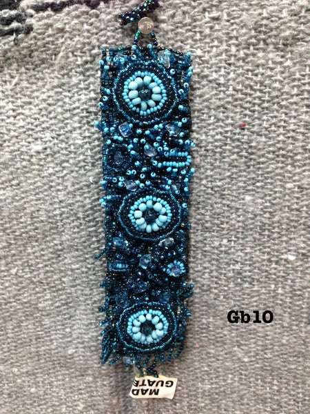 Guatemalan handcrafted bracelet with top quality glass seed beads, 7.5” long.