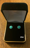 Sterling silver and genuine turquoise dot post earrings. PS4