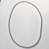 Sterling Silver 5mm bead necklace in a 20” length.  By A.S.   AS614