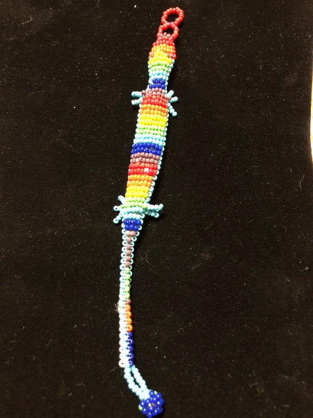 Glass bead gecko bracelet