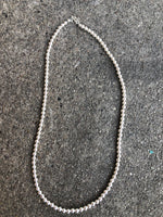 Sterling Silver 5mm bead necklace in a 20” length.  By A.S.   AS614