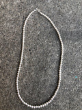 Sterling Silver 5mm bead necklace in a 20” length.  By A.S.   AS614