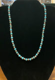 Natural Kingman Turquoise and sterling silver necklace. 16”-17” by A.S.  Camp10 FREE SHIPPING IN THE CONTINENTAL USA.
