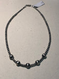 Navajo Pearl style 15” necklace in oxidized sterling silver. SR148