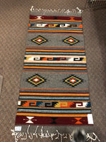 Zapotec handwoven wool rug in a 30” x 60” size.  #0019