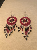 Guatemalan Native handcrafted glass seed bead earrings