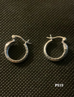 Sterling silver hoop earrings.  PS15