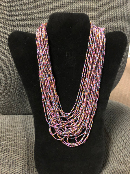 Guatemalan glass beadwork in a beautiful necklace.