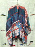Southwest Style Poncho, Cape, or Ruanna in cashmere like acrylic.