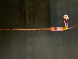 Guatemalan handcrafted glass bead and wood hair stick, 9” long.