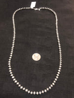 Navajo Pearl Style 5mm oxidized sterling silver bead necklace. 24”  JK32 FREE SHIPPING IN THE CONTINENTAL USA.