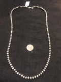 Navajo Pearl Style 5mm oxidized sterling silver bead necklace. 24”  JK32 FREE SHIPPING IN THE CONTINENTAL USA.